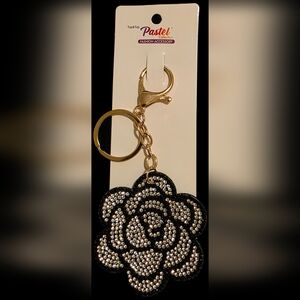 Black & Silver Flower Keychain/Bag Charm